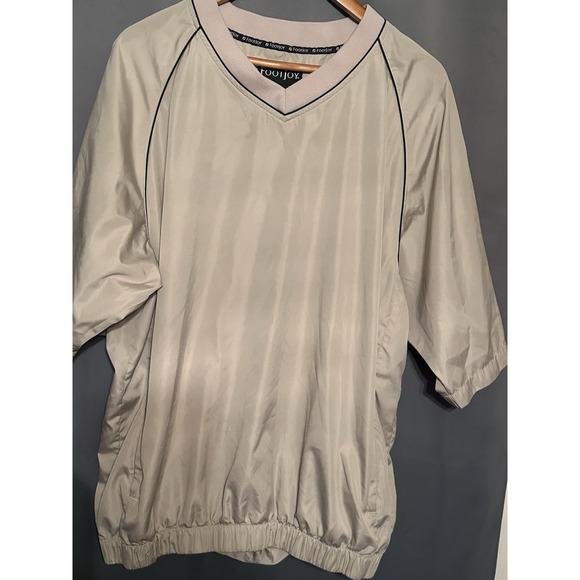 FootJoy Other - FootJoy Mens XL Tan Short Sleeve V-Neck Golf Windshirt Pullover Jacket